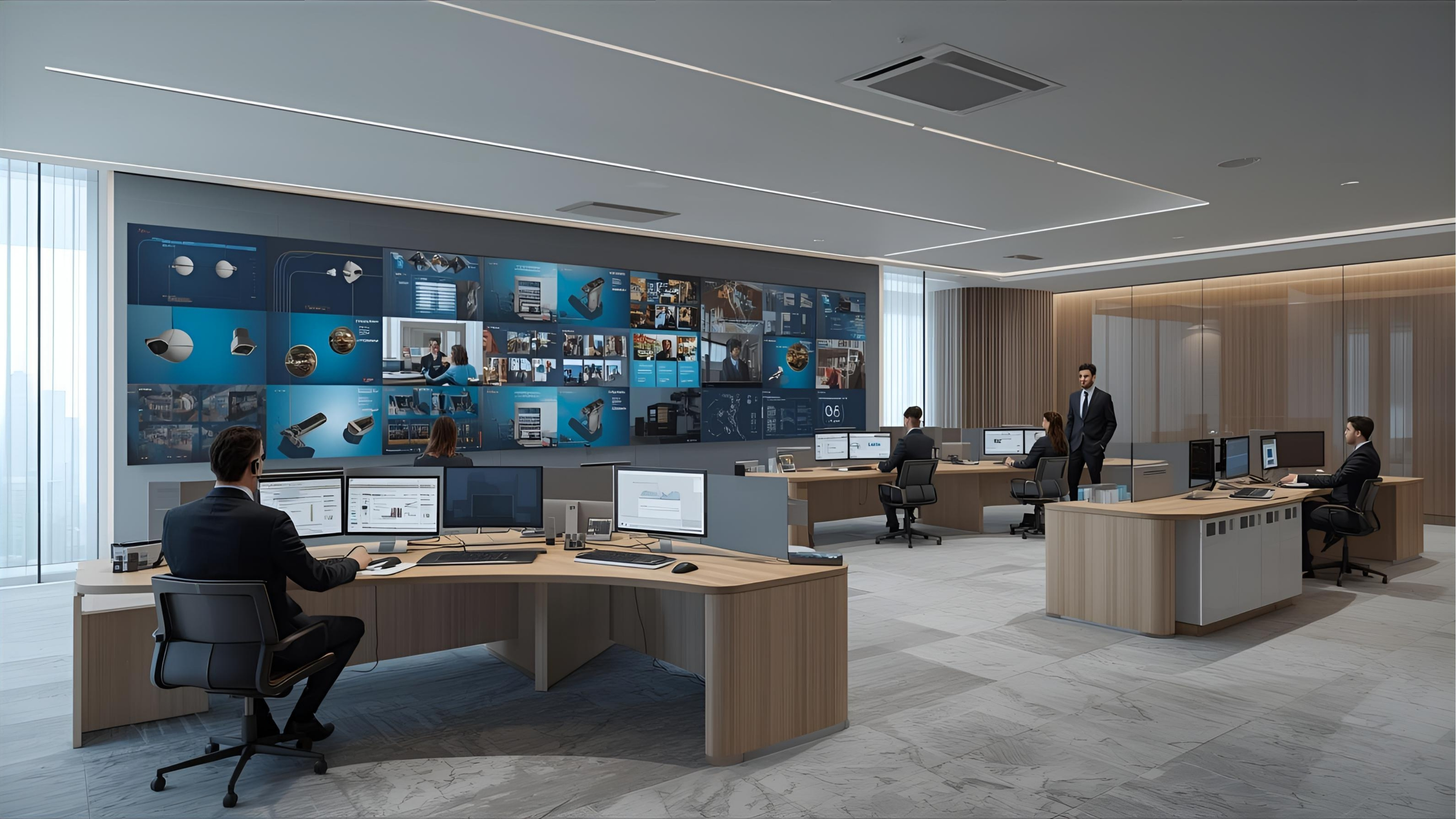 Hotel operations center with video wall, event monitoring and BMS integration