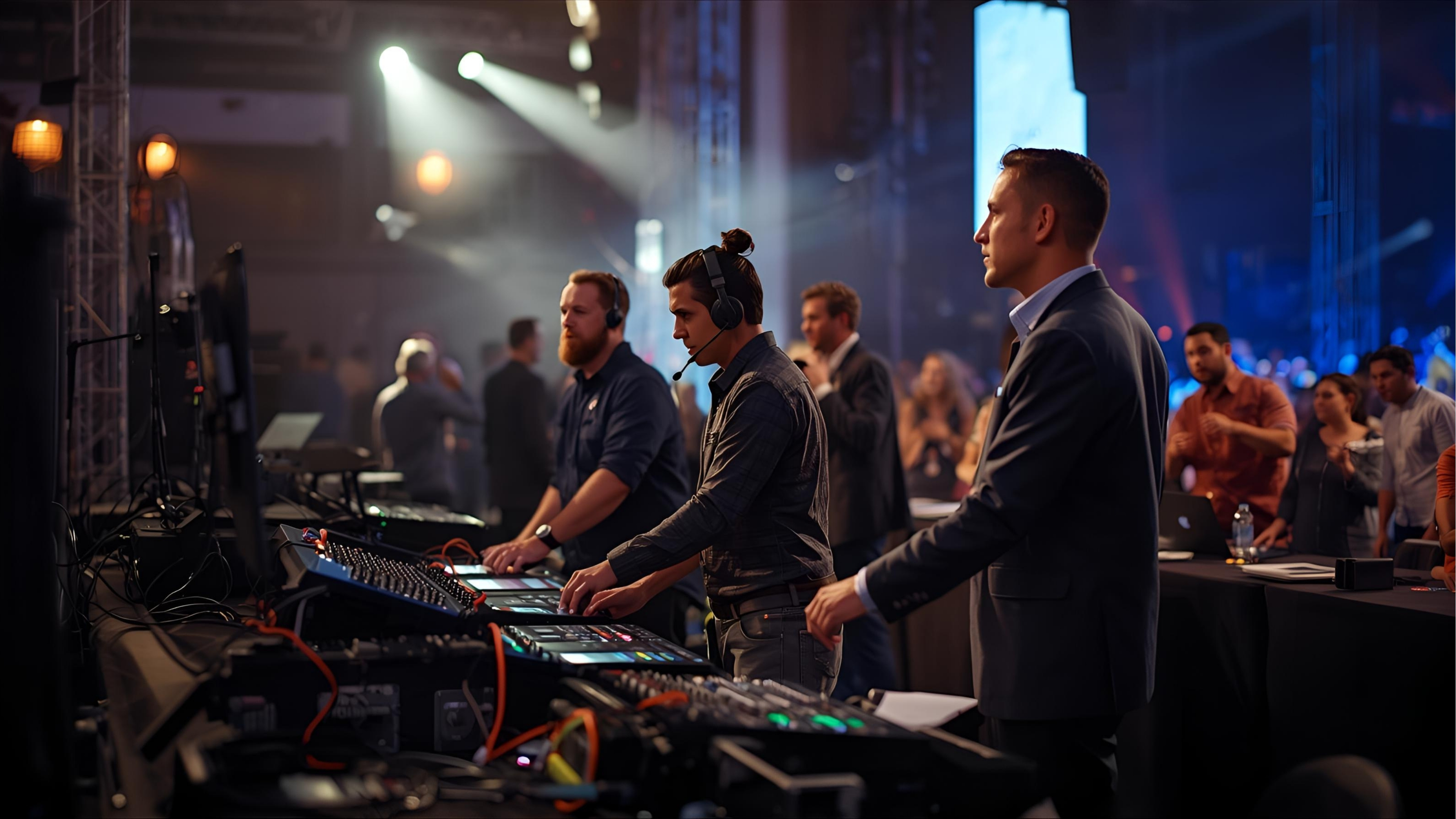 AV technician providing on-site event support