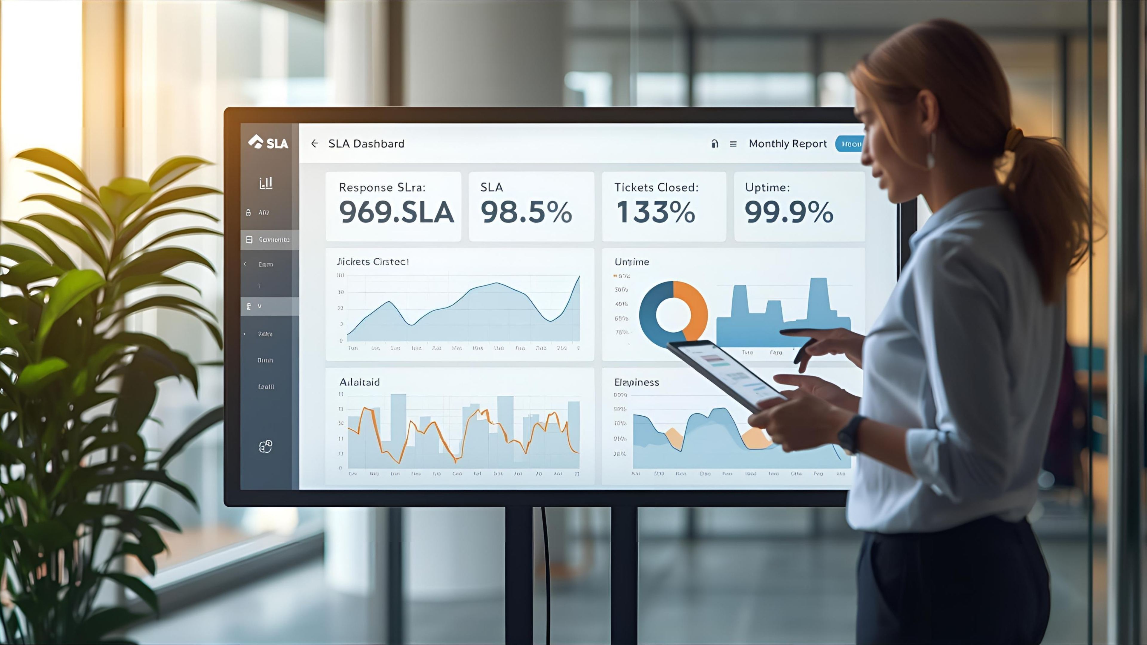 SLA dashboards and monthly performance reports