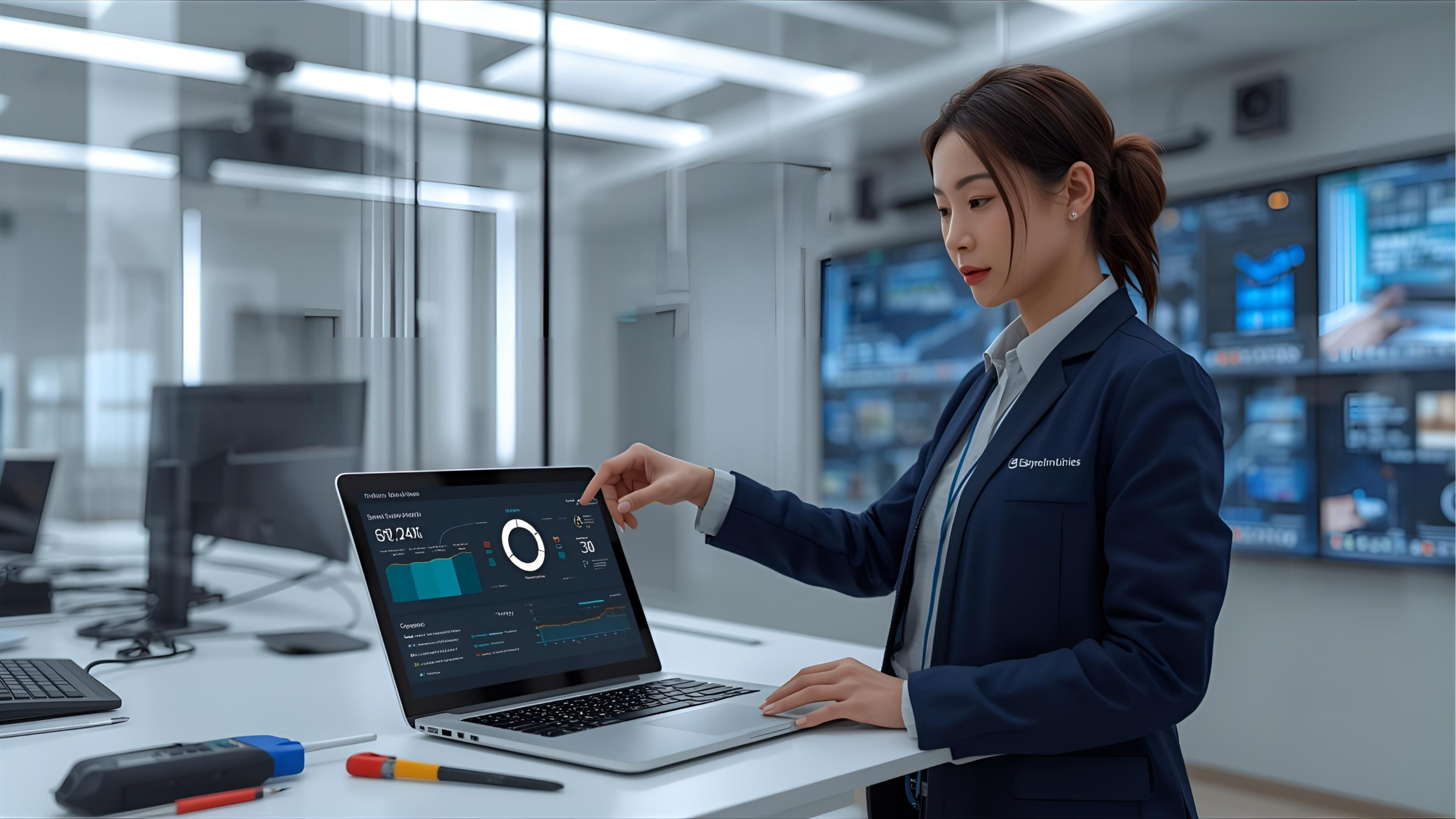 AV technician performing preventive maintenance and system health checks